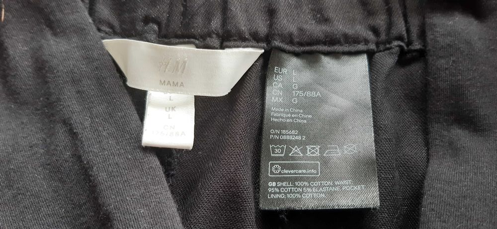 H&M MAMA, L, spodnie ciążowe, bawełna 100%, luźny krój