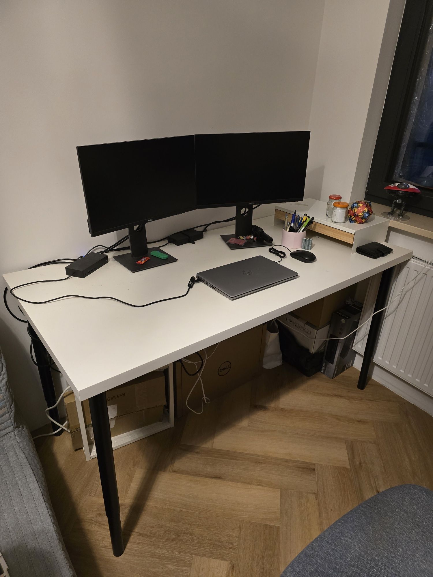 Biurko / Blat IKEA Linnmon 150x75 biały plus nogi Olov