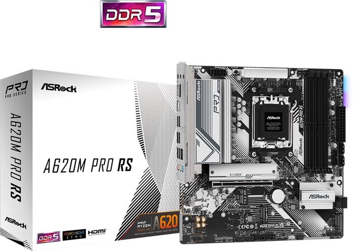 Płyta główna ASRock A620M Pro RS (AM5, AMD A620, PCI-Ex16)