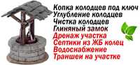 Копка сливных,дренажных,выгребных ям,септиков,питьевы колодцев.чистка