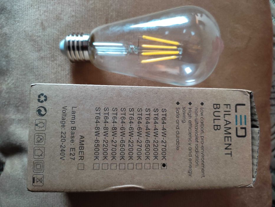 Светодиодная винтажная лампа под ретро, цоколь Е27