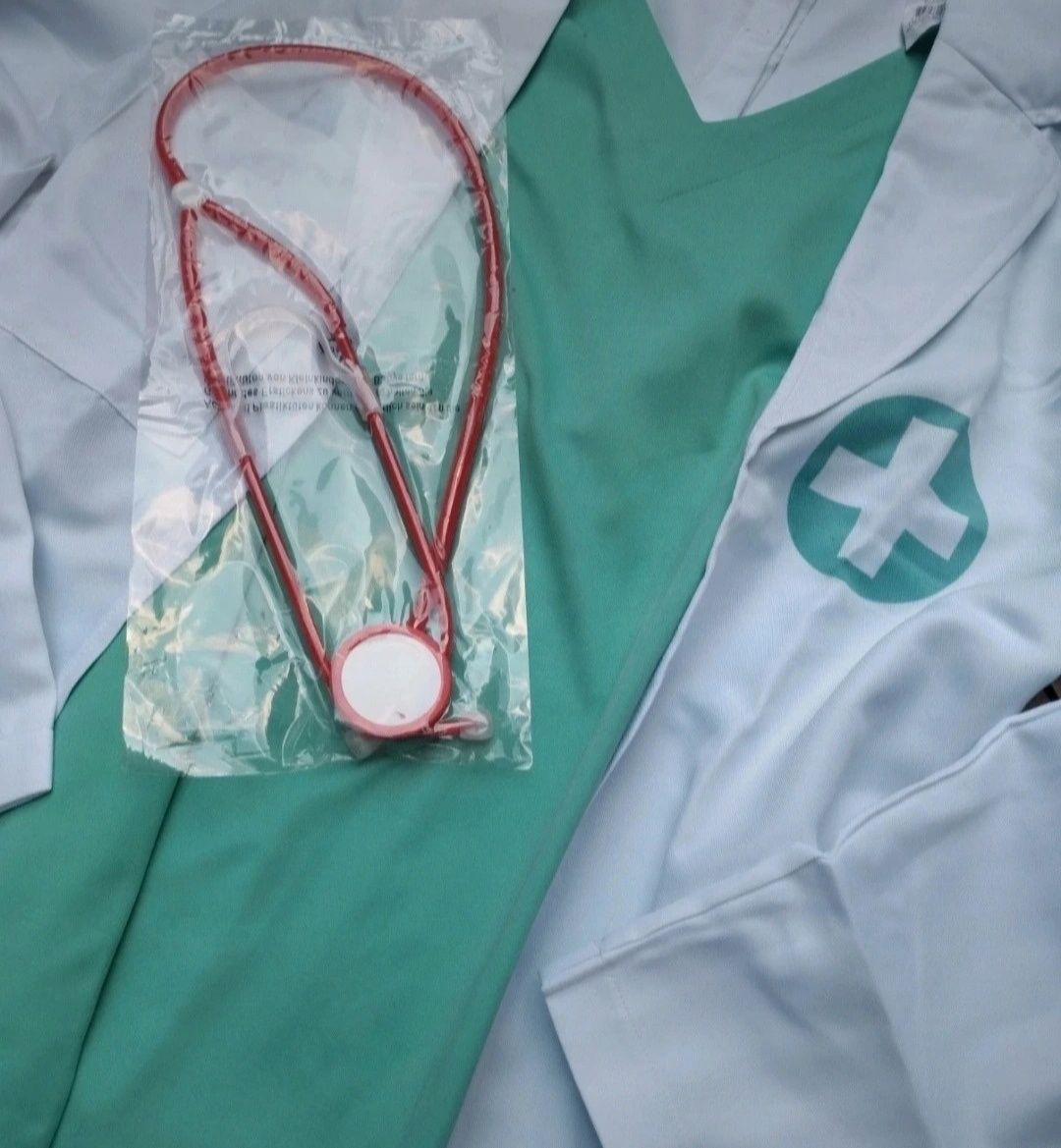 Kostium strój roz. Uni Doktor Lekarz halloween karnawał bal