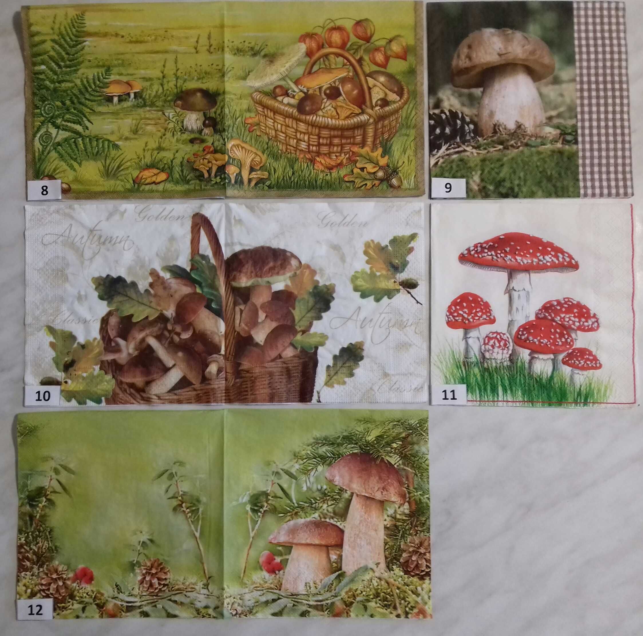 Serwetki decoupage grzyby  14 wzorów