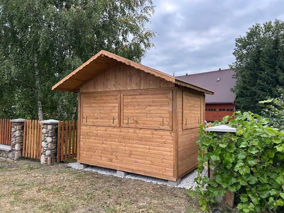 DOMEK HANDLOWY 3 Drewniany Pawilon Wystawowy Jarmark PRODUCENT C1