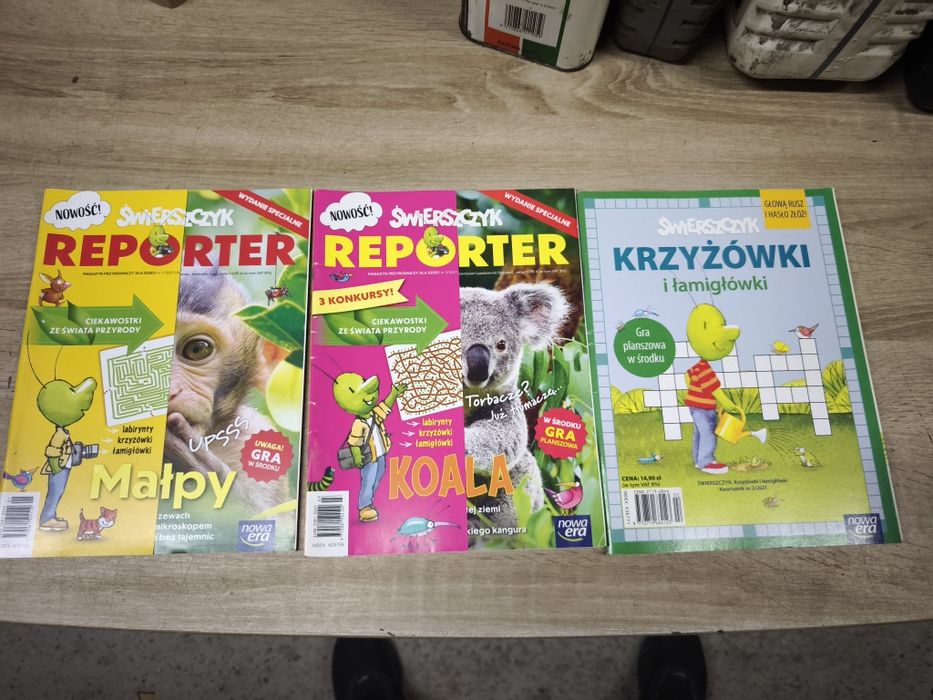 Zestaw gazetek dla dzieci Świerszczyk Reporter Labirynty Krzyżówki 21