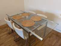 Mesa jantar extensivel 188cm x 86cm (preparada para transporte)