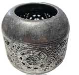 Świecznik metalowy srebrny 10x8,5 cm