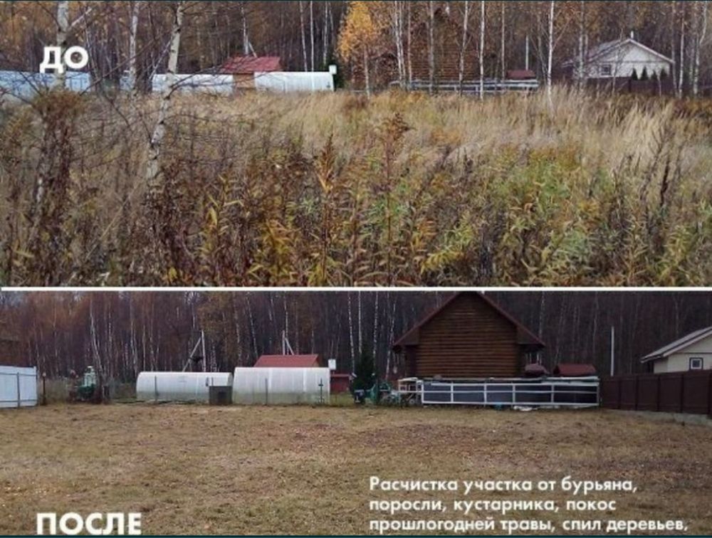 Спил деревьев Обрезка Покос травы Расчистка участка Покос газона