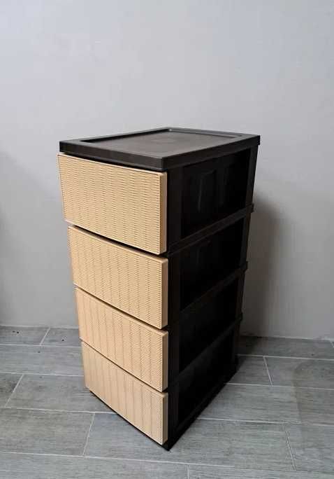 Комод Ротанг пластиковий 4 яруси R-Plastic 86.5×44.5×34.5 см