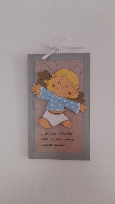 Obrazek z aniołkiem radości 17cm x 10cm