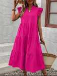 Lindo vestido de verão rosa tamanho M