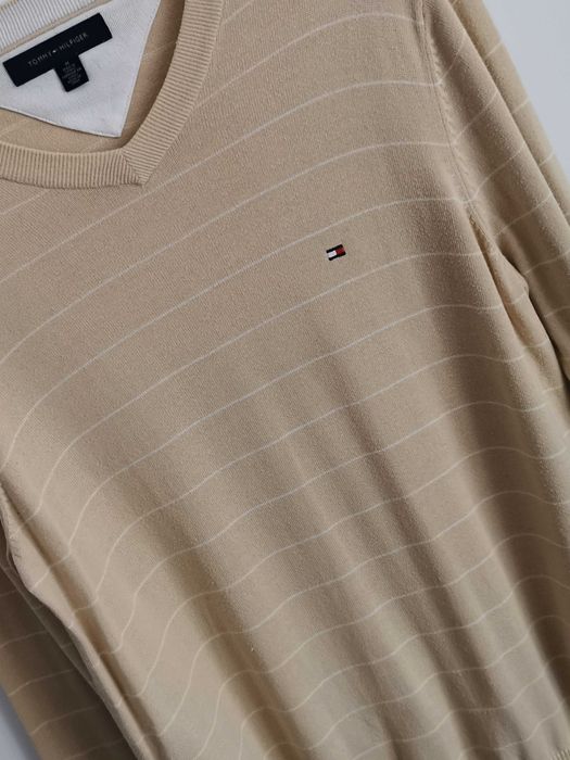 Tommy Hilfiger sweter w serek bawełniany męski ORYGINALNY M/L