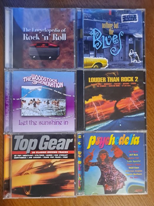 Zestaw 6 płyt cd z muzyką rockową