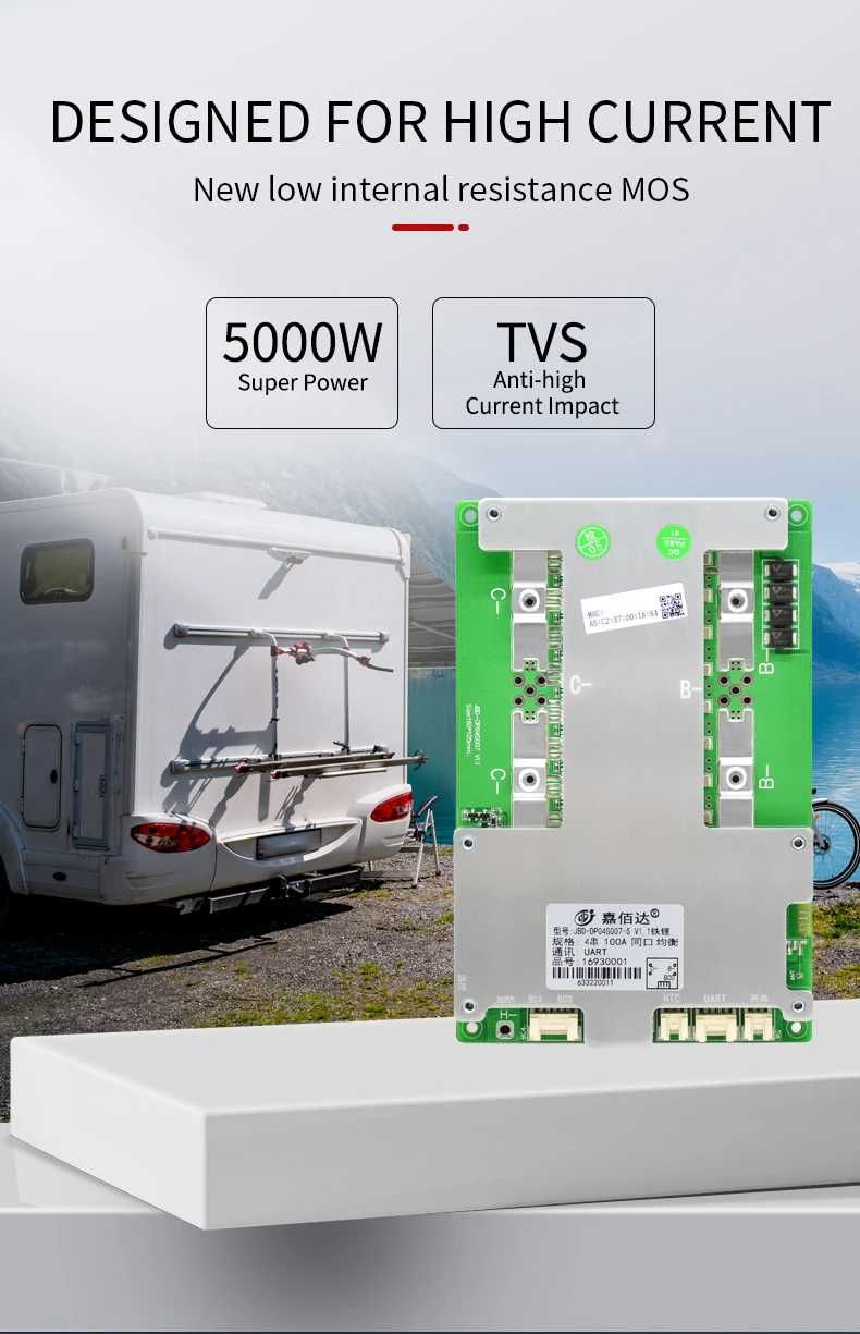 JBD Smart BMS 3-4S 100A/300А (з Bluetooth, Li-ion, LiFePO4, NMC, LFP)