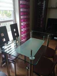 Stół szklany+4 krzesła