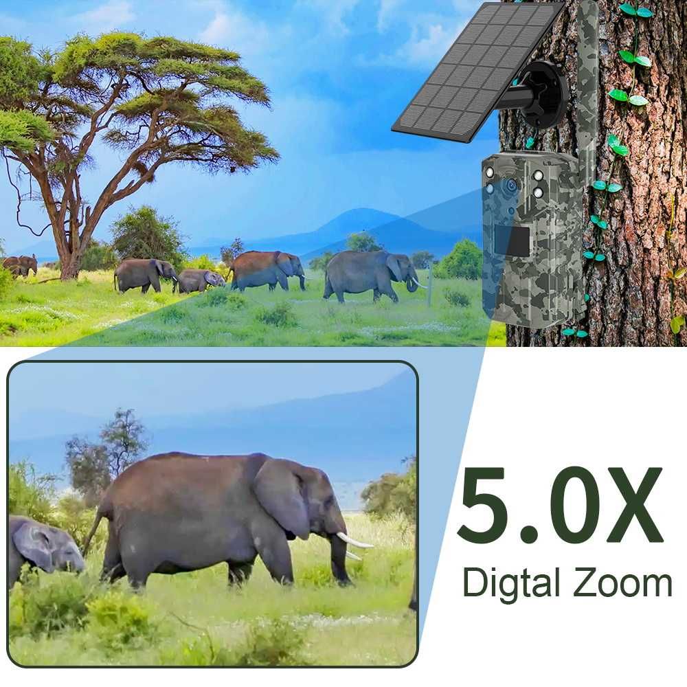 Câmara portátil caça 4G PRO bateria solar - APP imagem em tempo real
