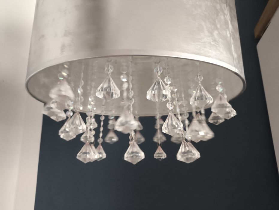 Lampa/żyrandol na lince, srebrny z kryształkami GLOBO LIGHTING