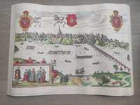 Panorama Warszawy reprodukcja Braun i Hogenberg (1618)