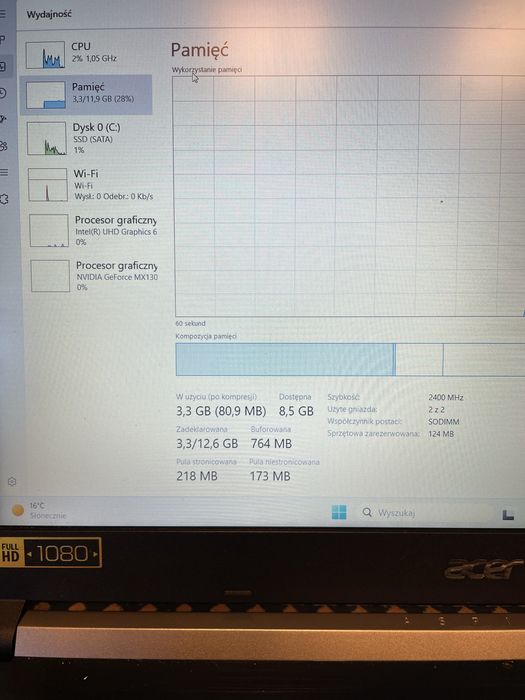 Laptop 15,6 Acer Aspire A515 i5-8-gen/RAM12GB/SSD120GB/MX130/Windows11