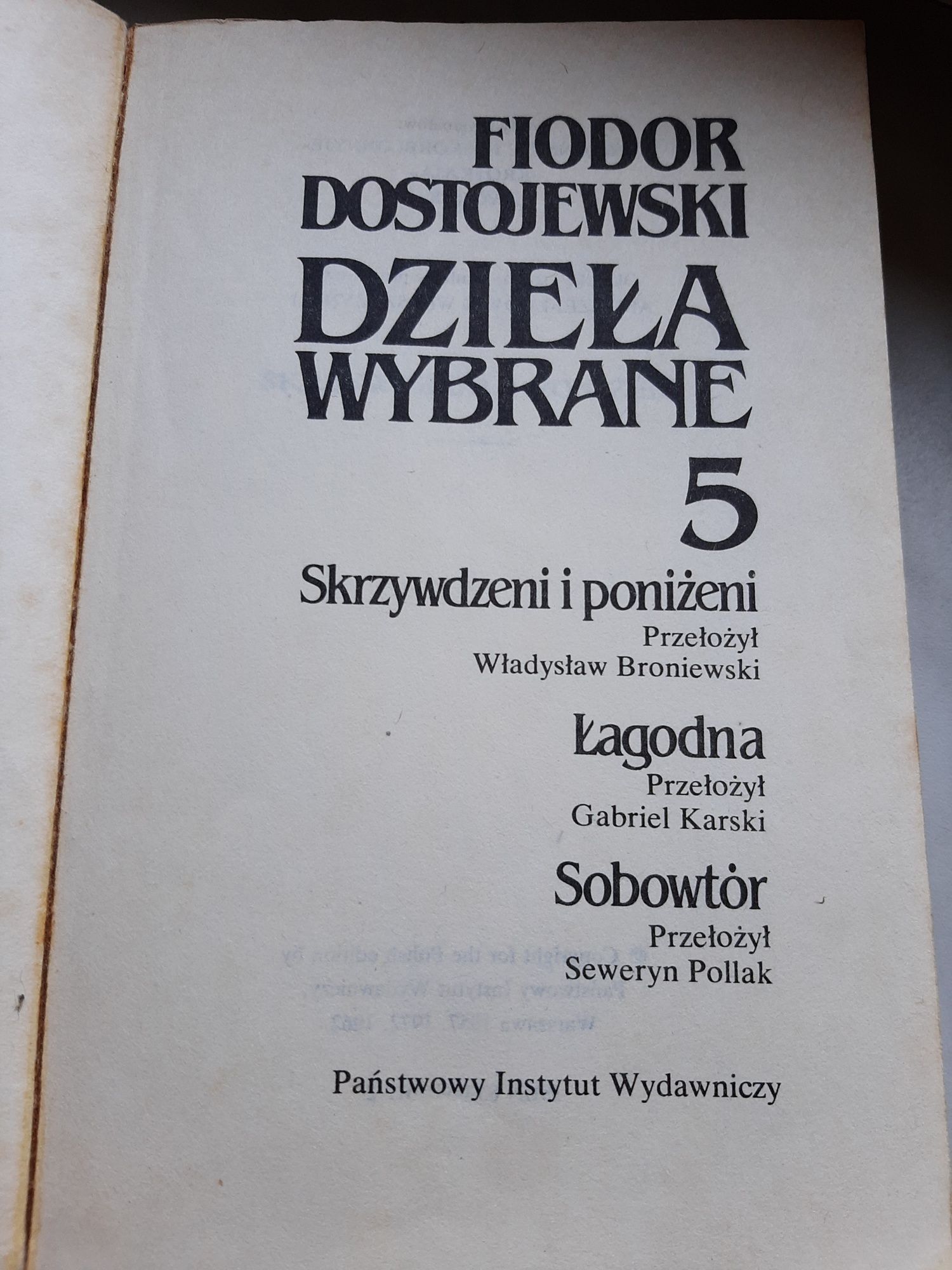 dzieła wybrane, Dostojewski