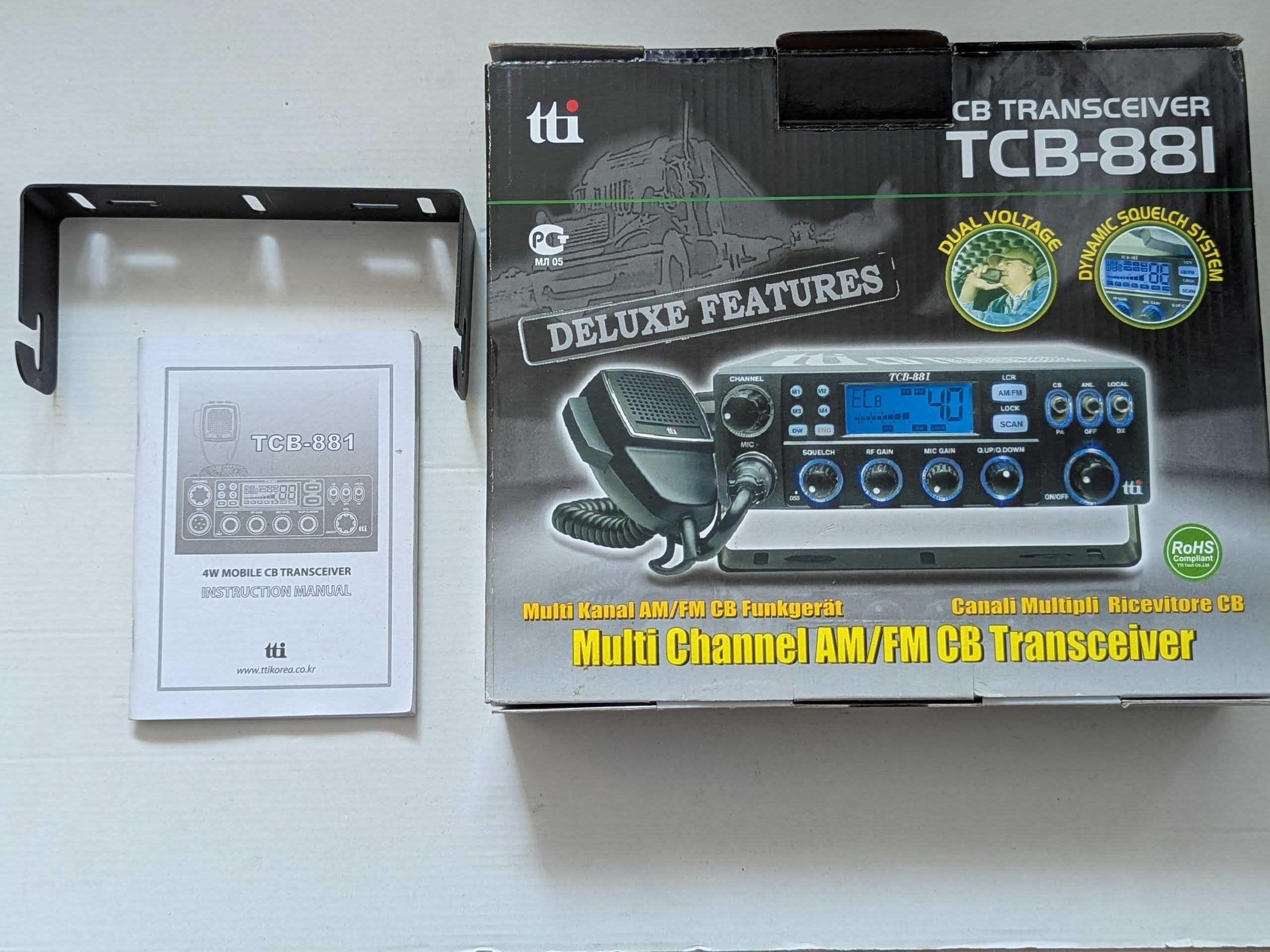 CB Radio TTI TCB-881 / antena 70cm / stan BDB / komplet