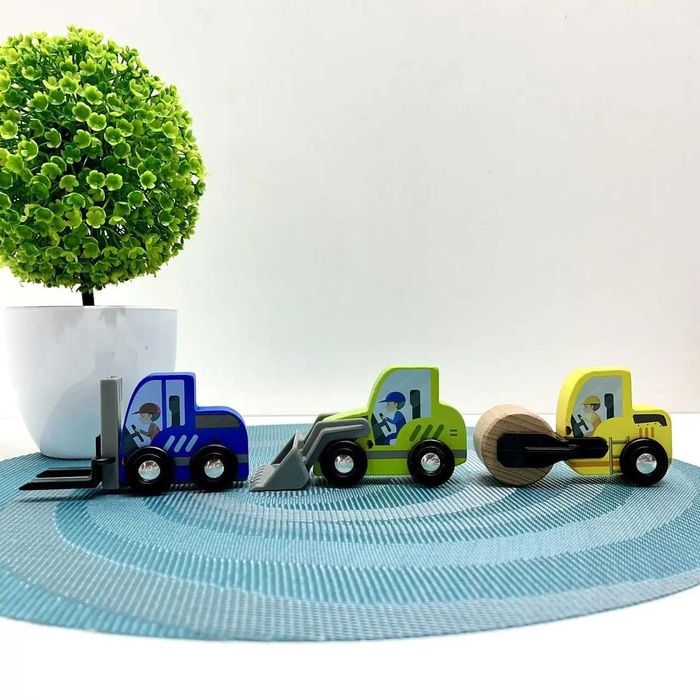 Будівельні машинки 4FUN Game Club Wood 7шт дерев'яні (76523) Розд/Дроп