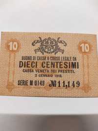 Banknot 10 centesimi Włochy 1918