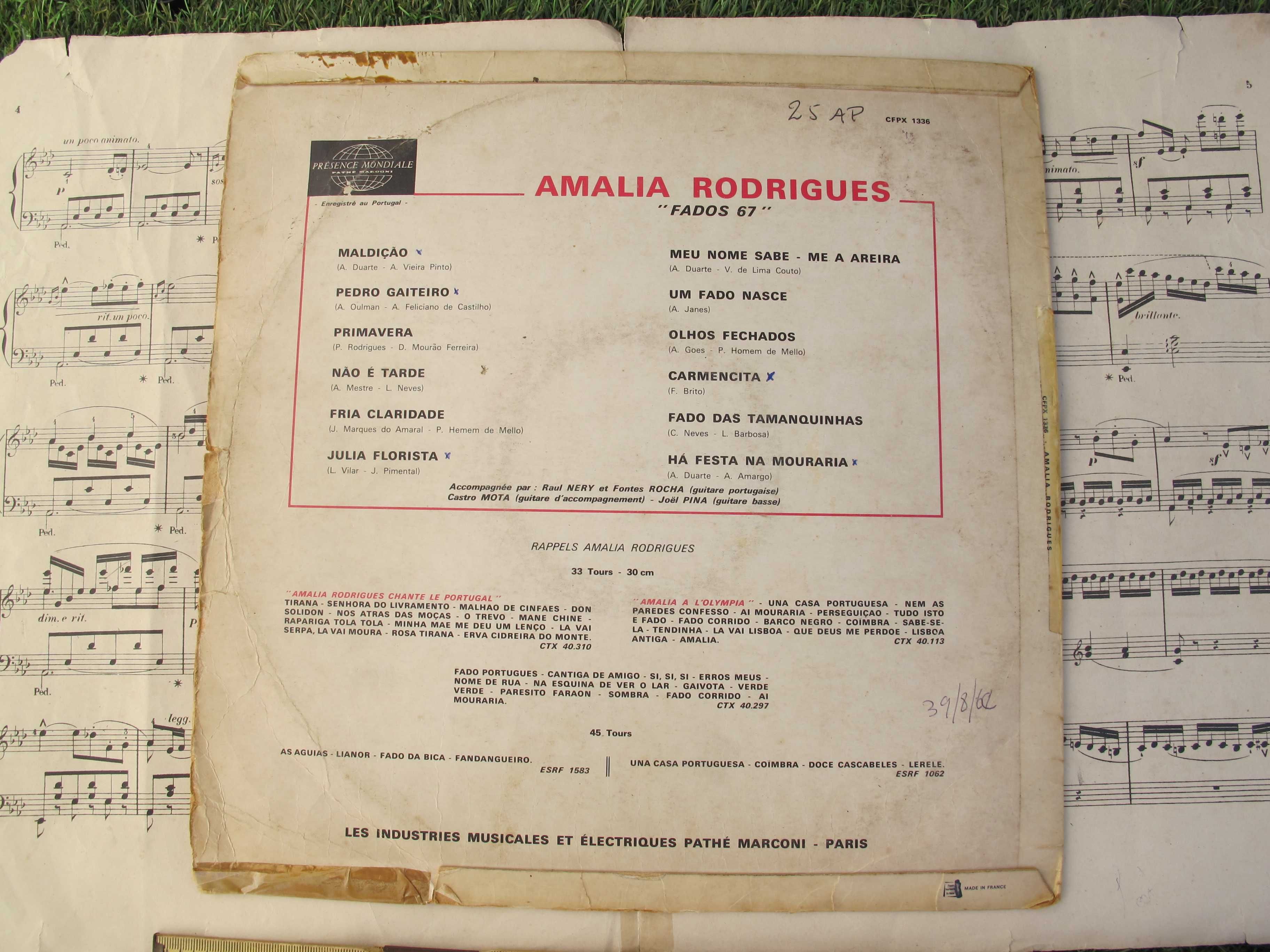 LP Disco Vinil Amália Rodrigues - Fados 67 Antigo