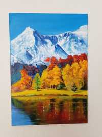 Картина маслом осінні гори,35×50см