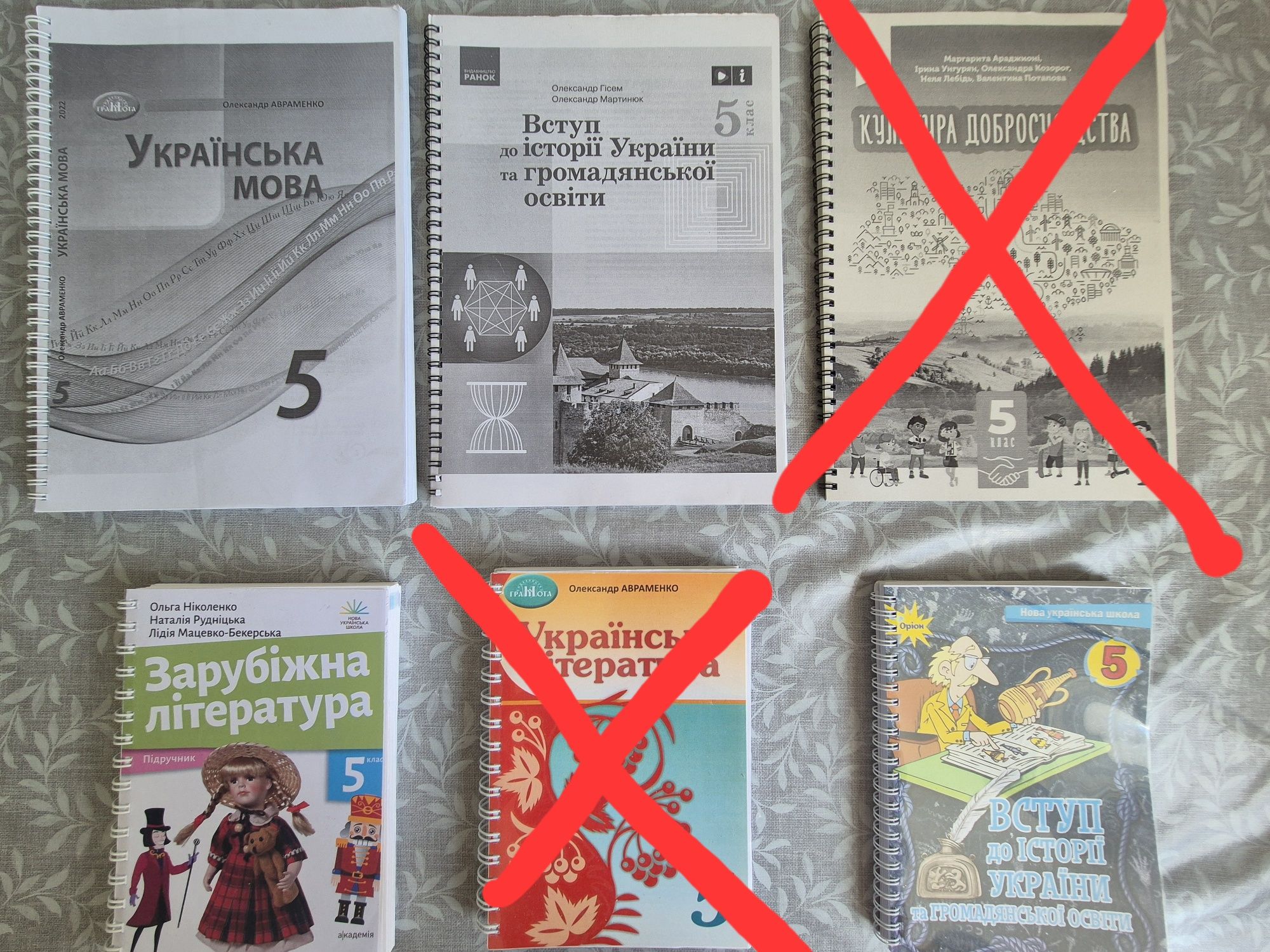 Підручники 5 клас. Українська мова. Зарубіжна література. Історія.