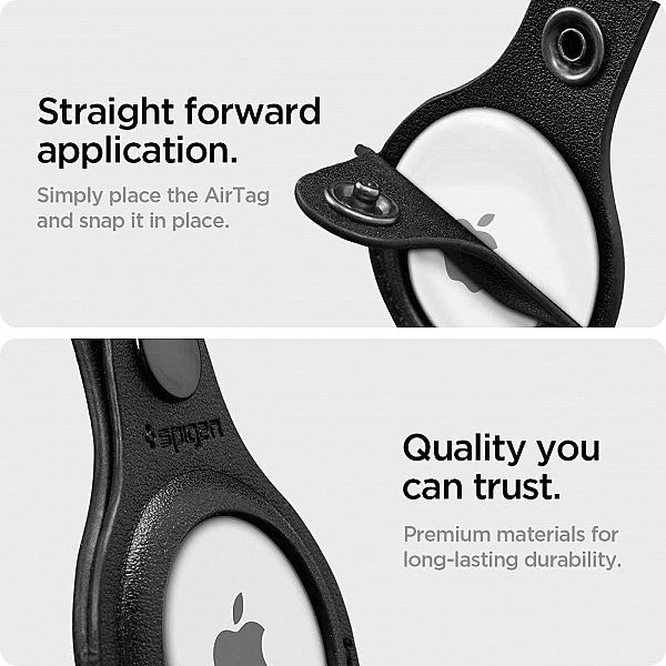 Etui Skórzane Brelok Spigen Valentinus do Apple Airtag Black