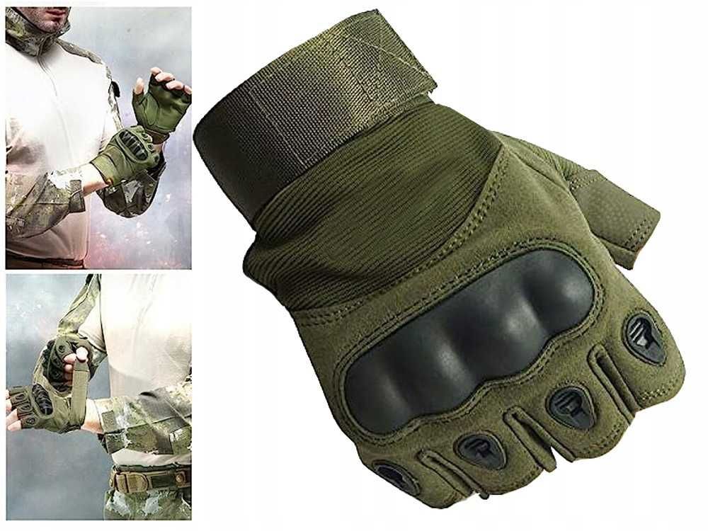 Rękawice taktyczne bez palców wojskowe survival XL