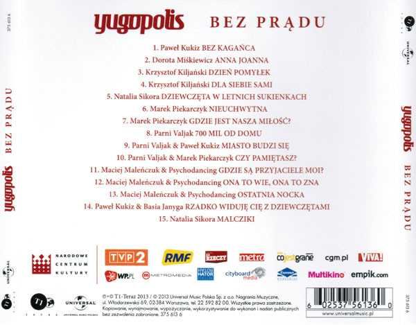 YUGOPOLIS - BEZ PRĄDU- CD -płyta nowa , zafoliowana