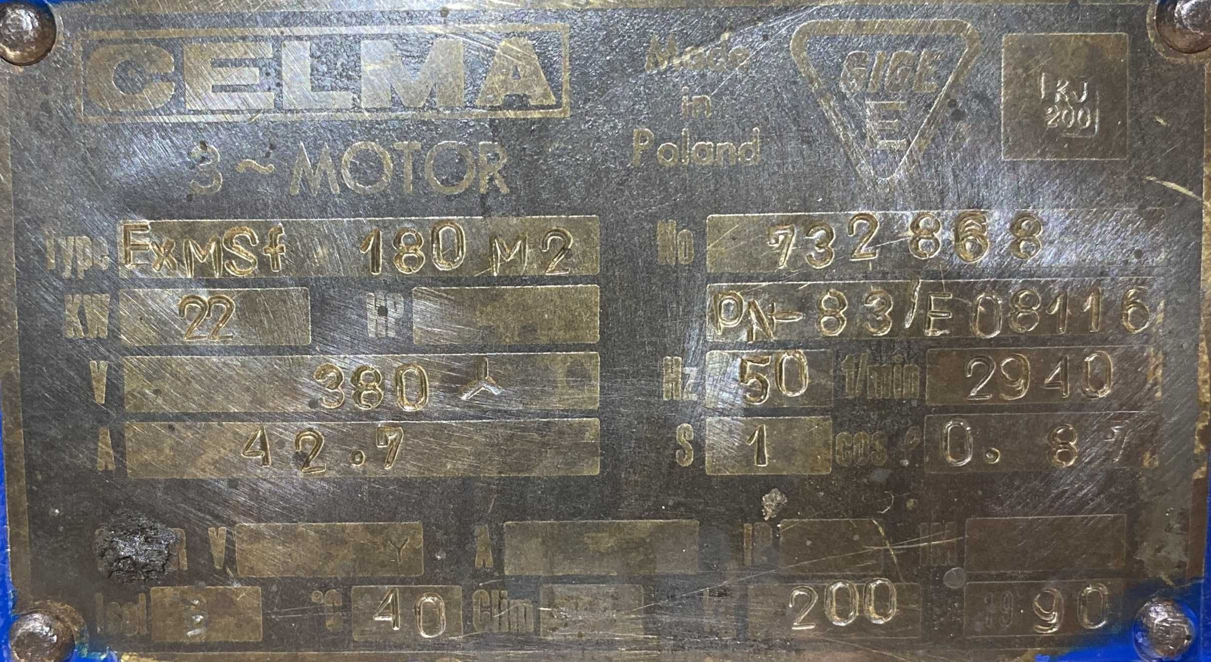 silnik elektryczny 22kW 2940obr. 3fazowy CELMA Ex