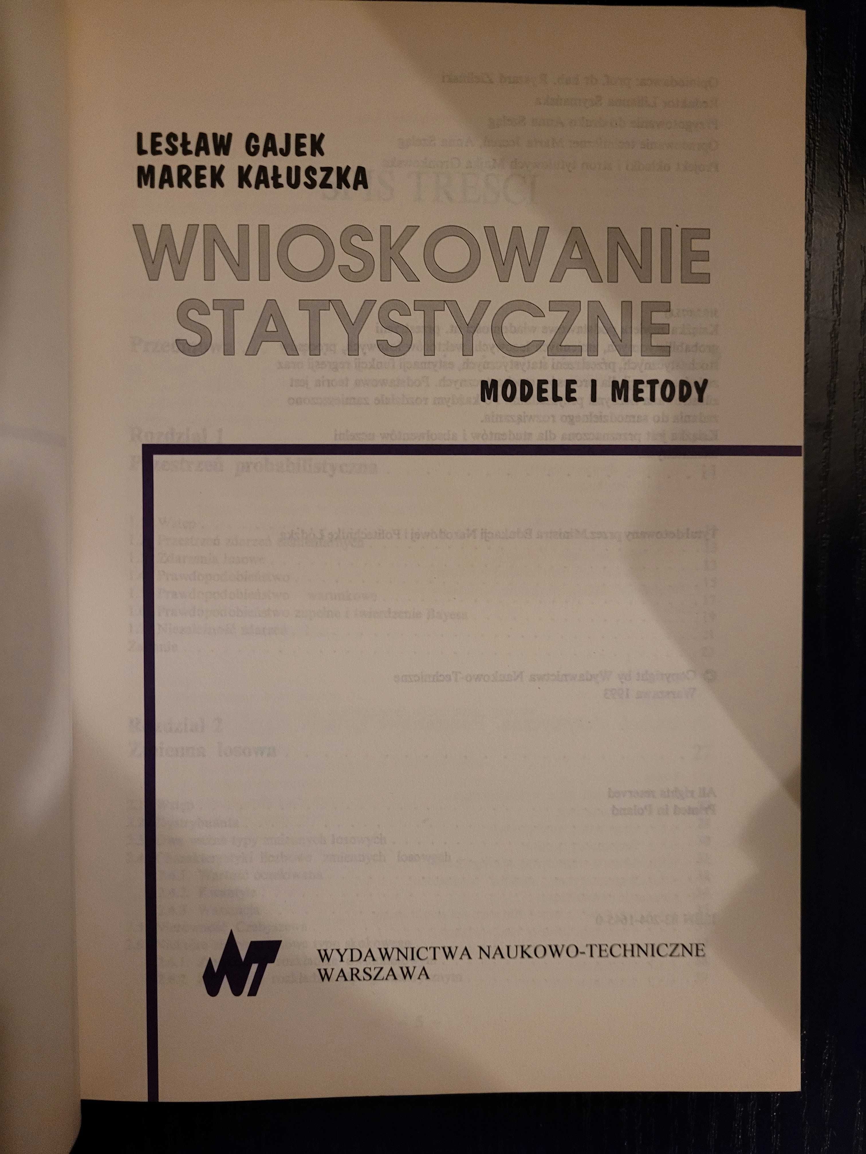 Wnioskowanie statystyczne dla studentów L. Gajek, M. Kałuszka