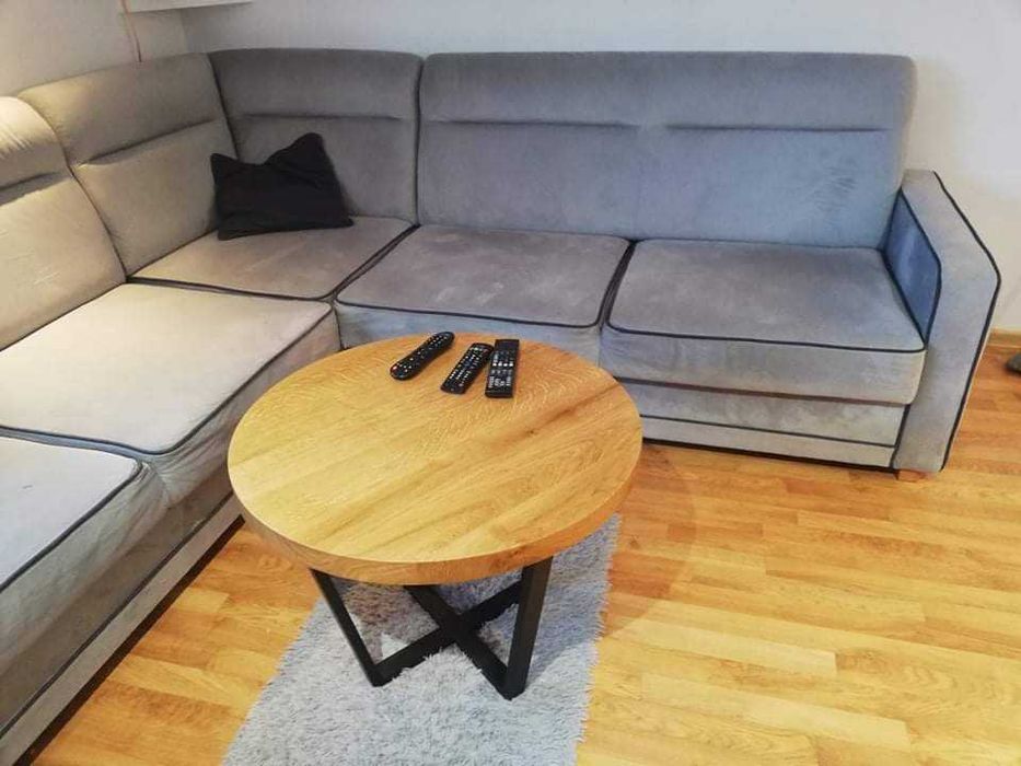 Stolik kawowy okrągły loft Fi60cm