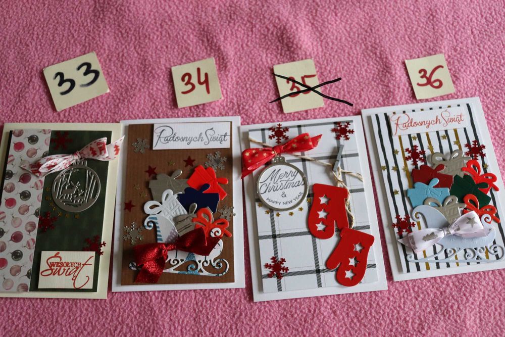 Ręcznie robione kartki świąteczne Bożonarodzeniowe