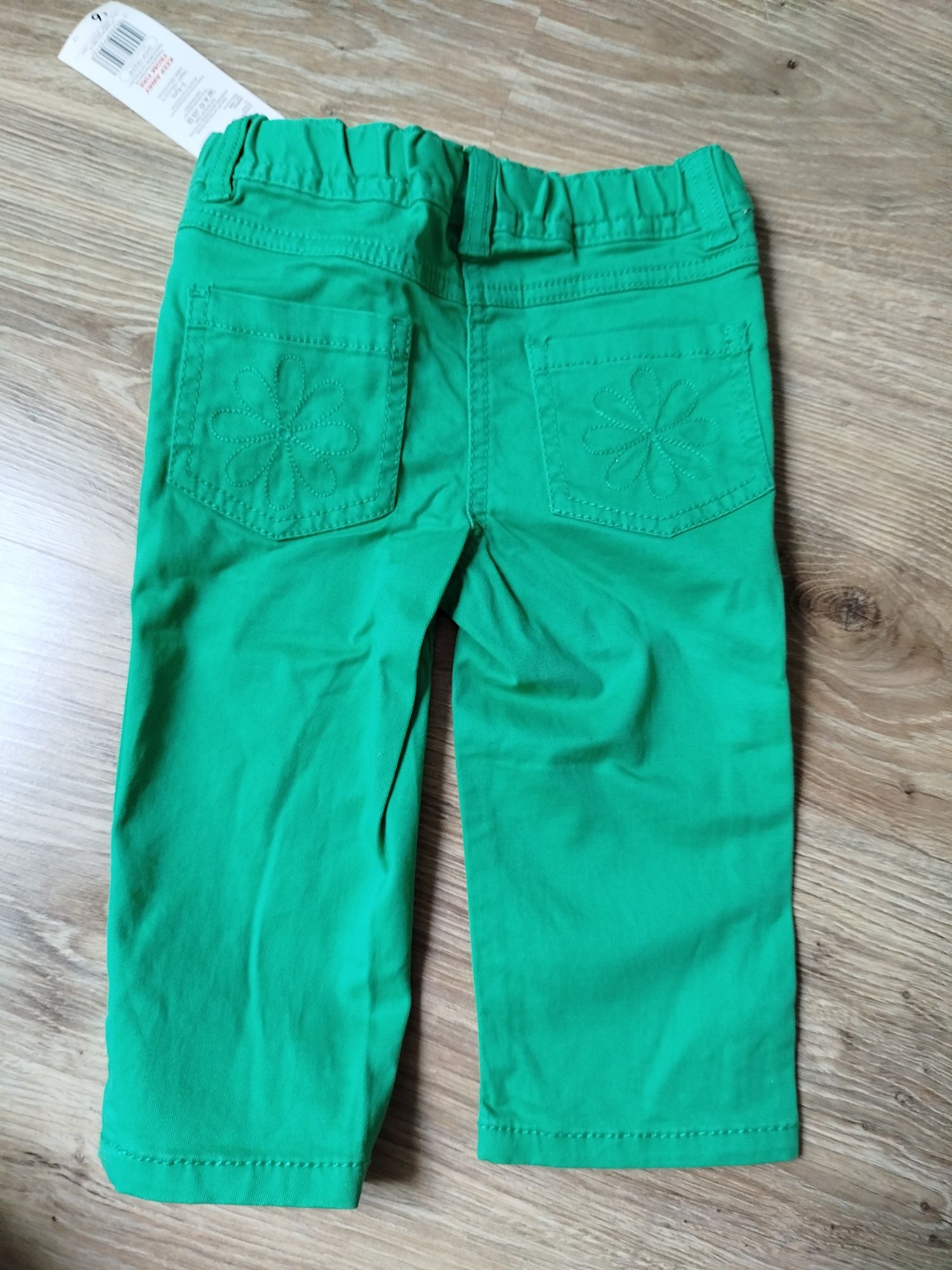 Jeansy za kolano nowe 104 zielone