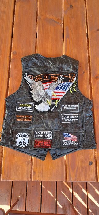 Kamizelka motocyklowa. Skórzana.