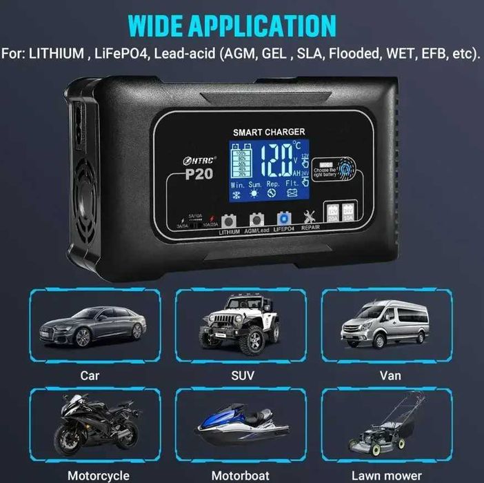 Імпульсний зарядний пристрій HTRC P20 12V/20A та 24V/10A