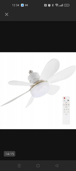 2W1 lampa wisząca sufitowa z wiatrakiem 52 CM PILOT