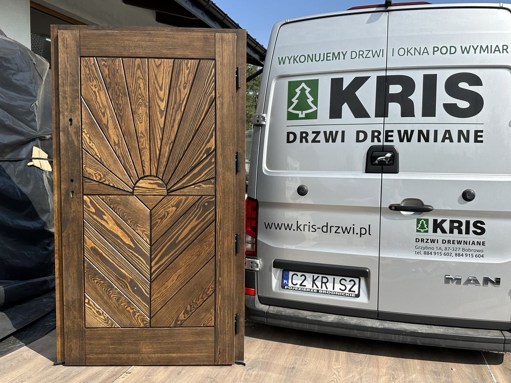 Drzwi wejsciowe zewnętrzne drewniane lite sosnowe OlejowaneCała Polska