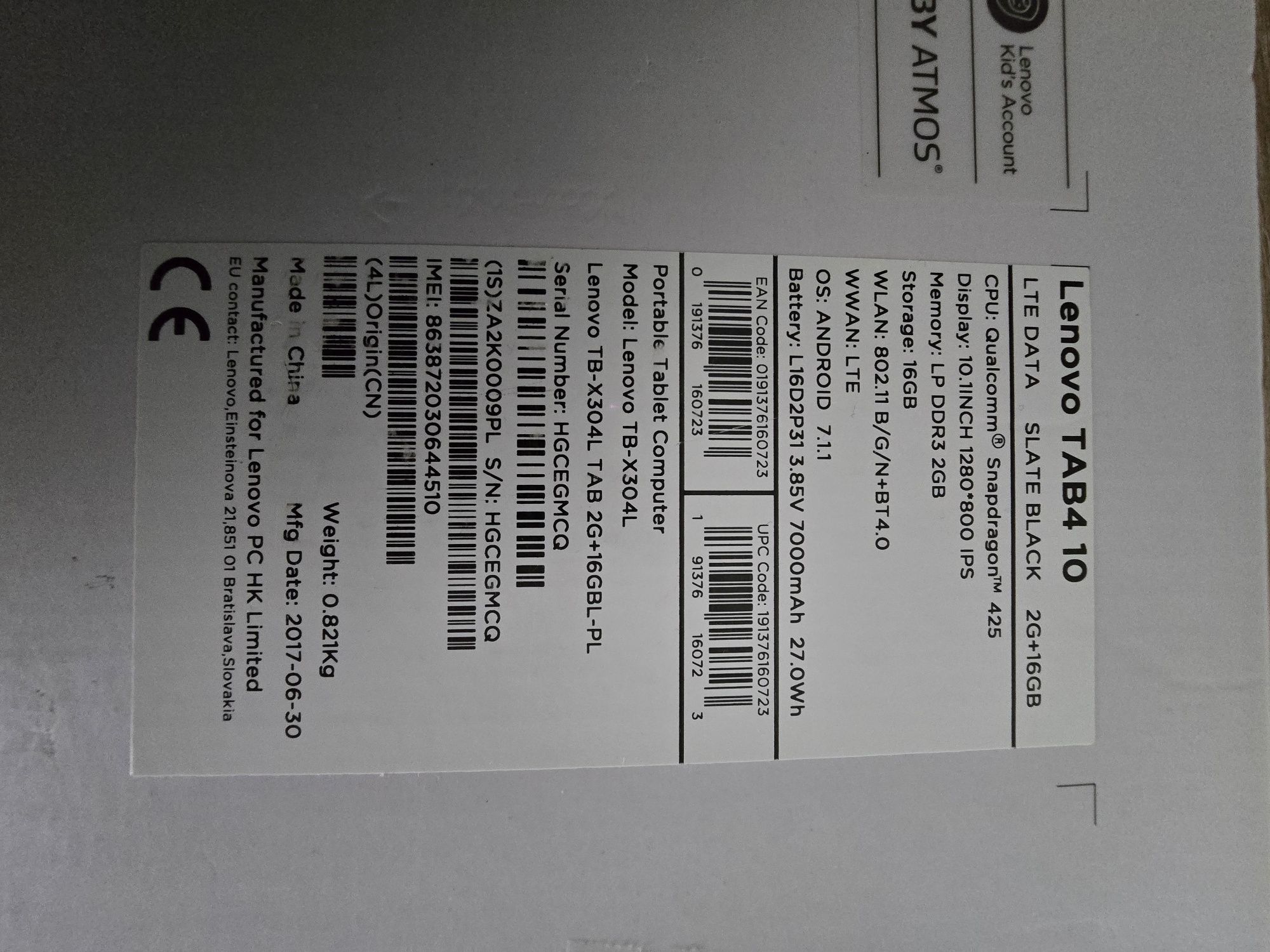Tablet Lenovo Tab 4 10