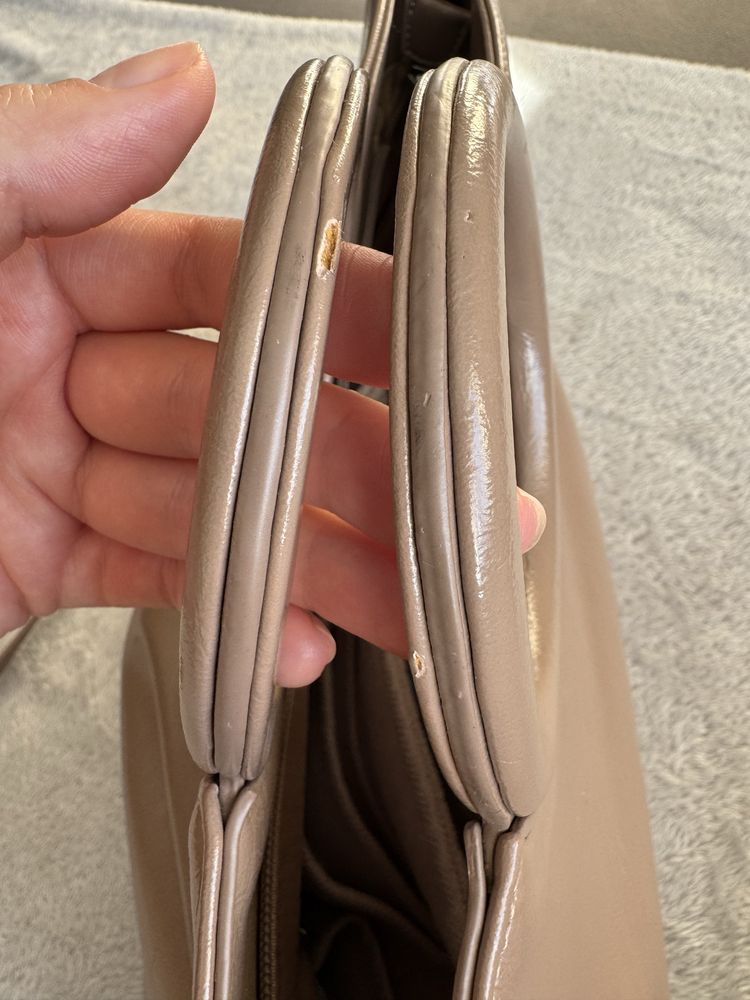 Reserved torebka shopper lakierowana kółko do ręki pasek na ramię