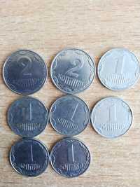 Монети України. 1-2 копійки 1992. 1993. 1994.1995. 1996. 1997 Монета