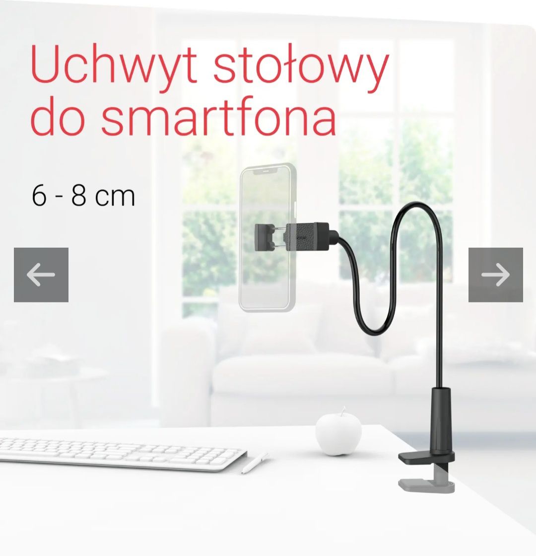 NOWY uchwyt stołowy do smartfona HAMA 6-8 cm, rotacja 360 st.