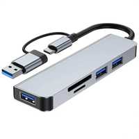 Hub Хаб 5в1 для Macbook Ноутбук HDMI USB TypeC Ethernet RJ45 Хаб HUB