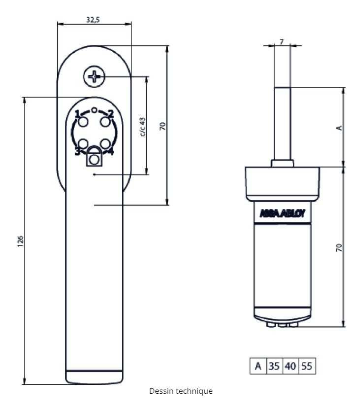 Elektroniczna Klamka do drzwi, okien, kodowana ASSA ABLOY 7812C