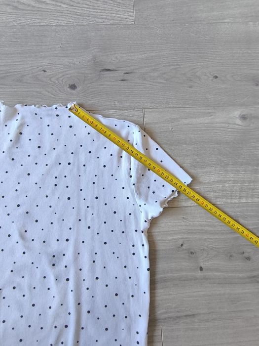 Sinsay koszulka bluzka t-shirt biała kropki  rozmiar L dziecięce 10-12