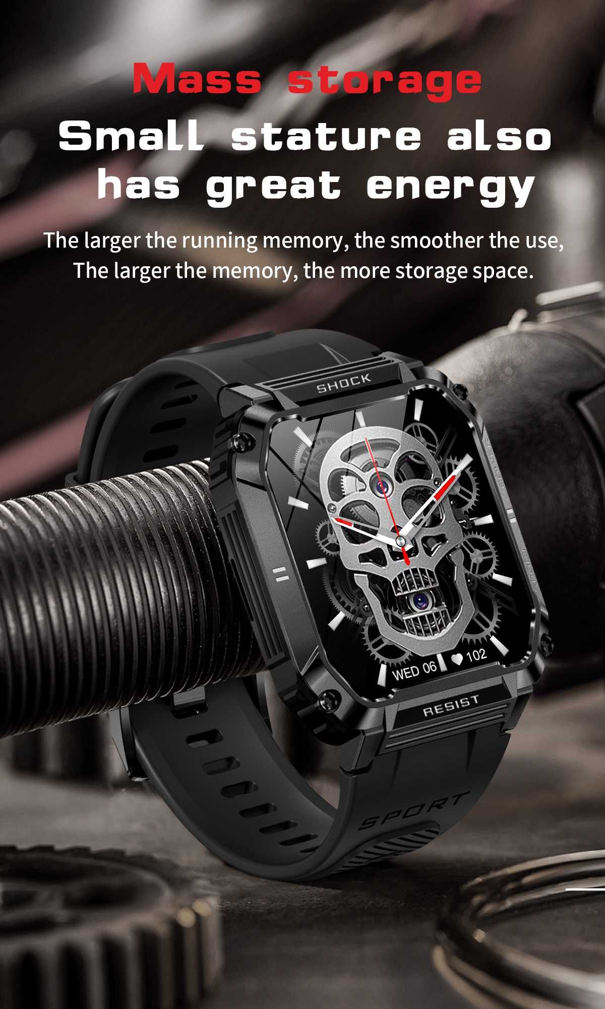 Смарт часы Lemfo Shock Military T3  / тактические мужские смарт-часы